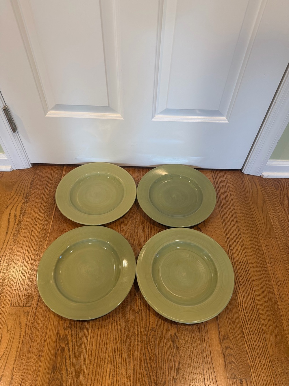 Set of 4 Pier 1 Essential Colours Green Dinner Plates